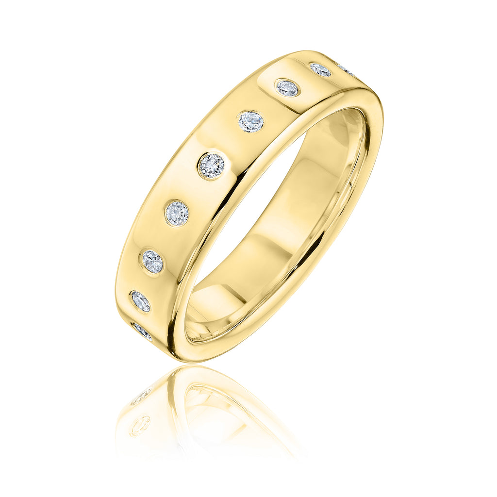Diamond Studded Architect band in gold