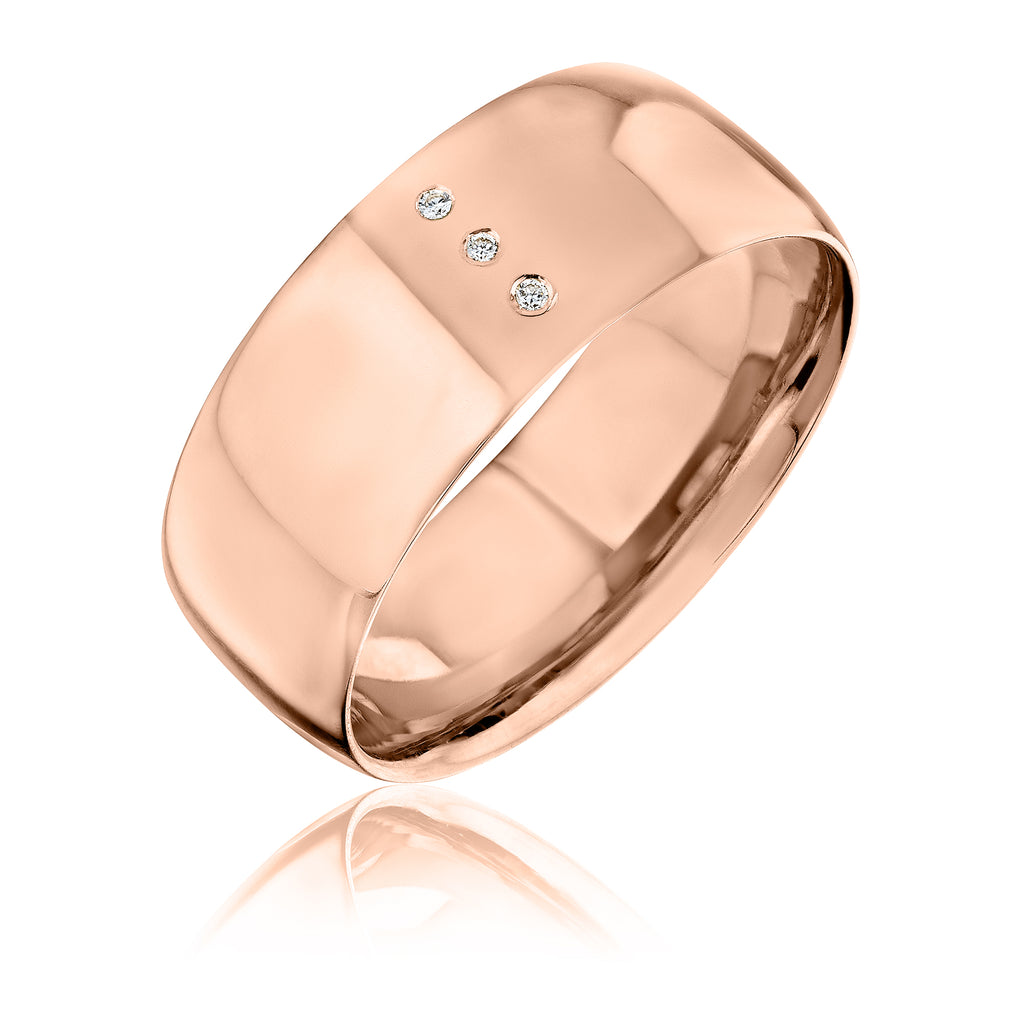 LVL band in 18kt rose gold with diamonds