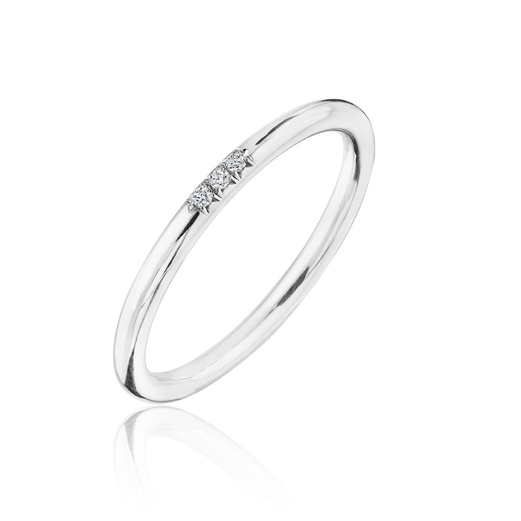 Petite Pave Omi Band in White Gold
